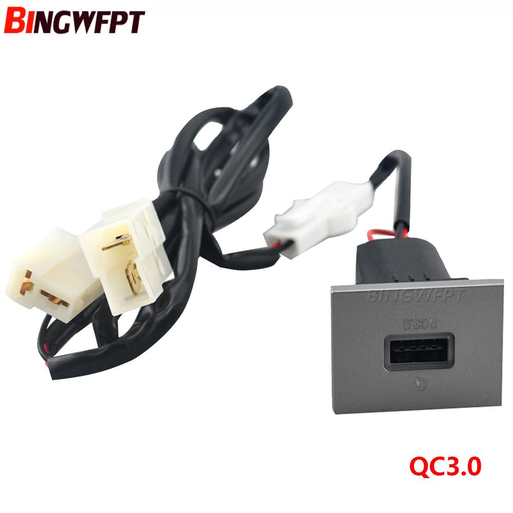 12V/24V Car USB Charger PD Quick Charge QC3.0 Auto Phone Charging Adapter Button For Ford Focus 2 MK2 2009 2010 2011 Accessories