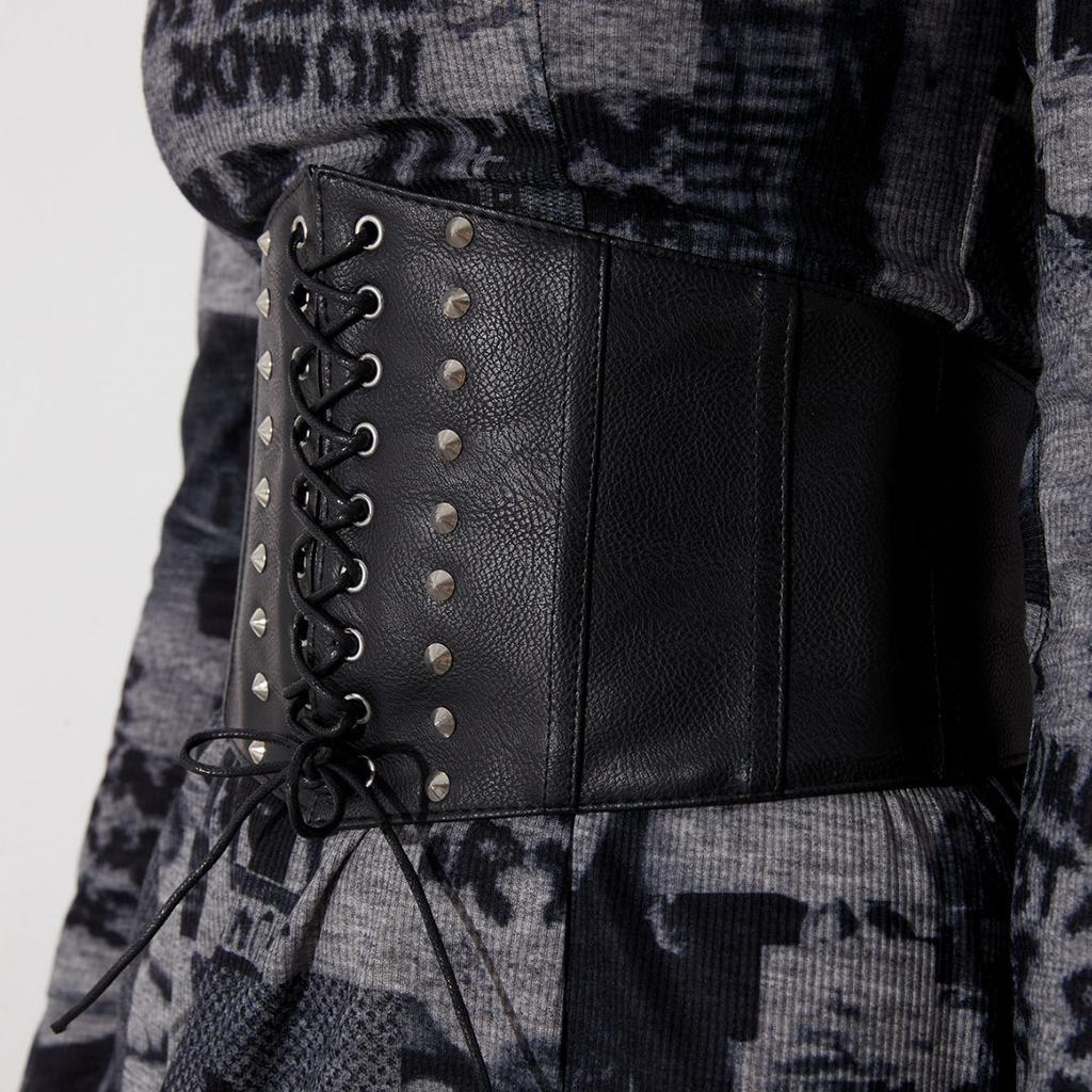 Европейский и американский INS стиль Подруга Панк Острые шипы Воздушный глаз Эластичная резинка Пояс Пояс-галстук Ремень