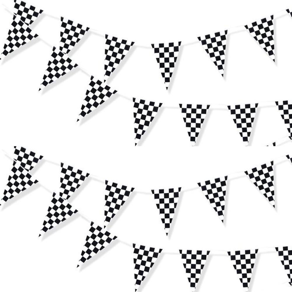 Флажки гирлянды Флаг вымпел 30см Х 40см Черный Белый