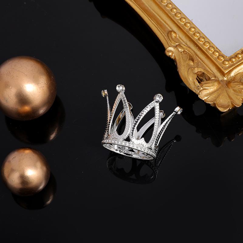 Mini Crystal Princess Crown Cake Topper for Girls' Birthday Dress-up
