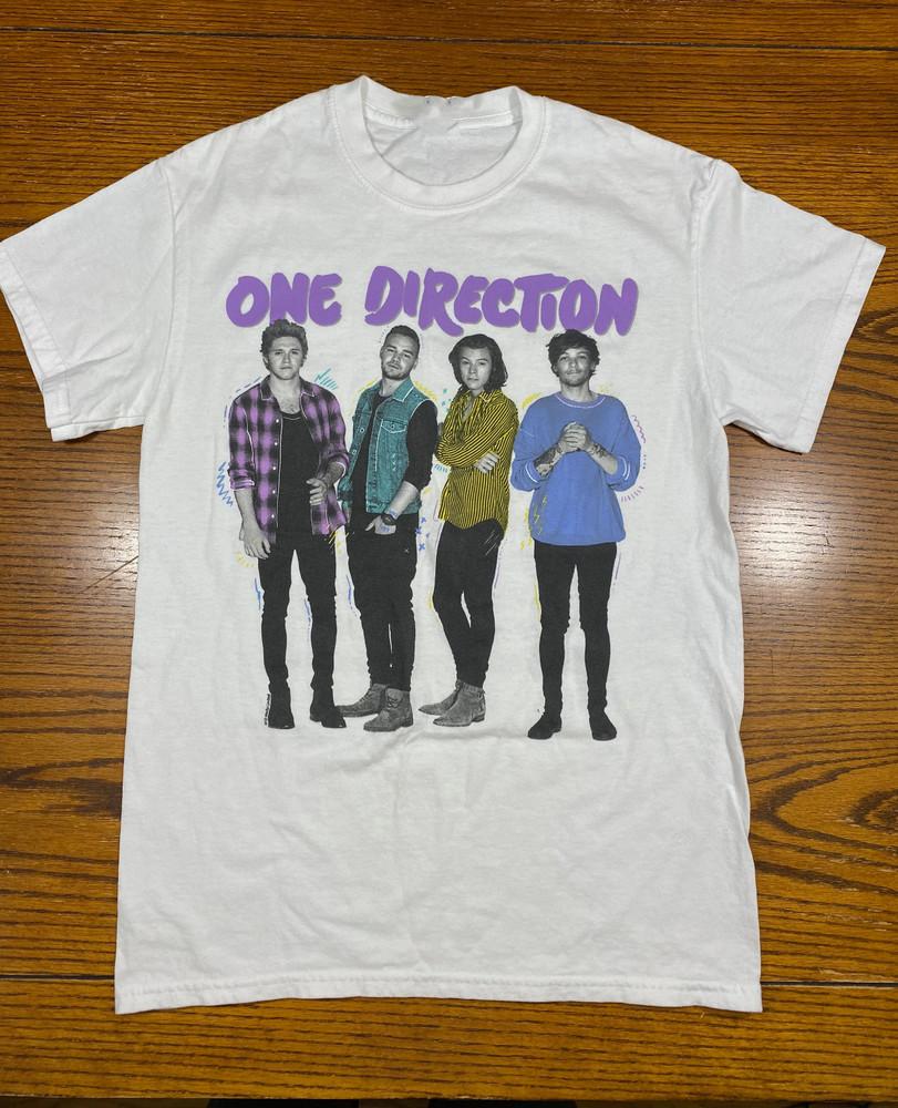 Винтажная хлопковая белая футболка унисекс группы One Direction In Tour DI233
