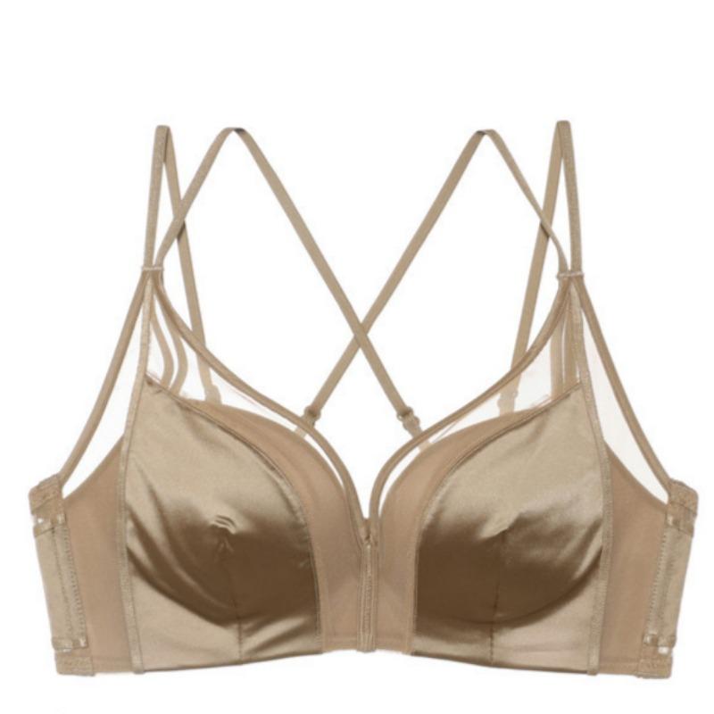 Sexy and Comfortable Lace-trimmed Medium-thick Cup Small Chest Push-up Beautiful Back Bra Set