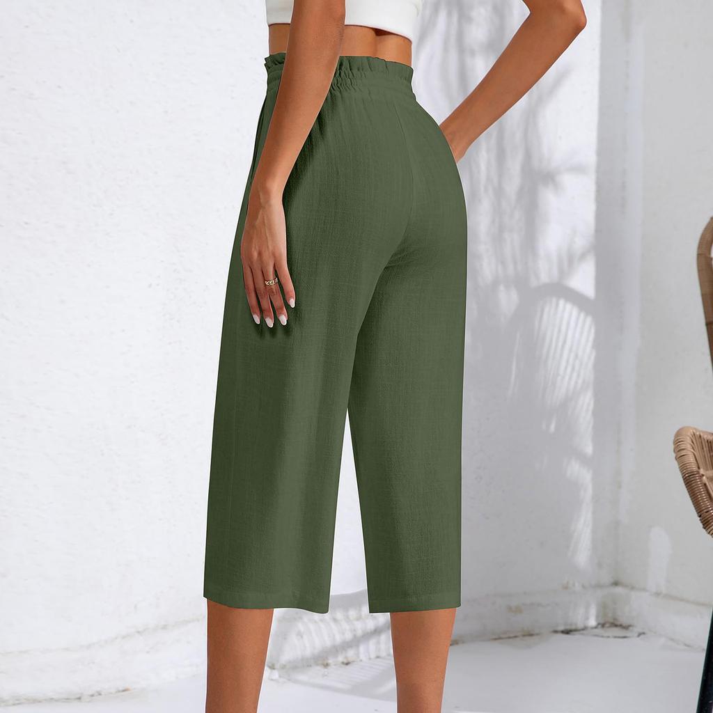 Womens Capris With Pockets Loose Fit Casual Pants Dressy Lightweight Ladies Baggy Cargo Pants For Hiking