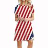 American Independence Day Flag 3D Digital Printing Dress Round Neck Short Sleeve A-Shaped Dress New Dress