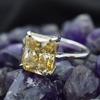 Silver Moissanite Ring Champagne Color Ring Size Emerald Cut Stone 19.50 Ct AR-3651-Sa