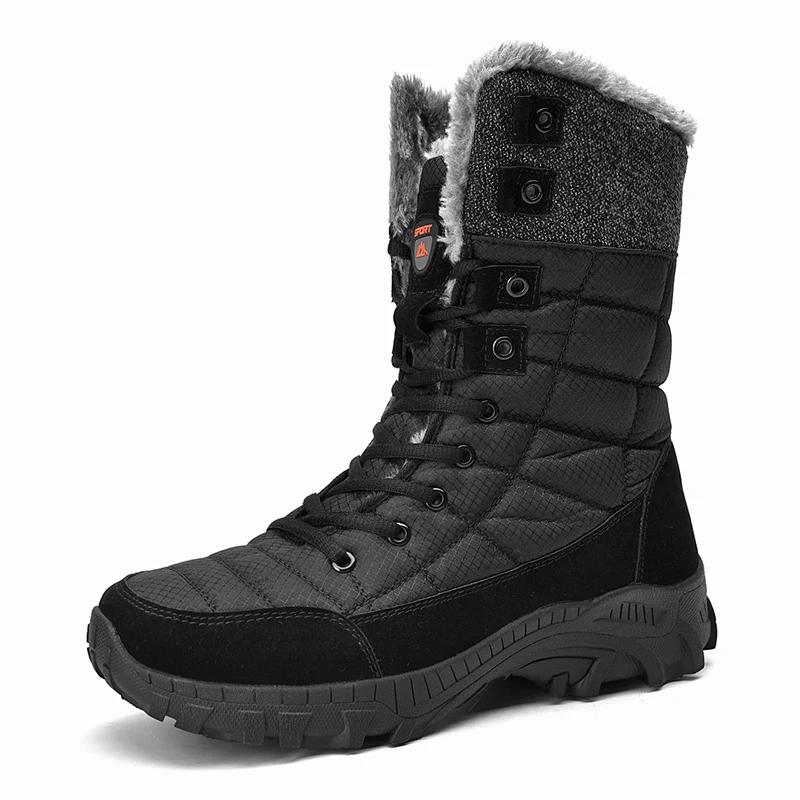 Men's Ankle Boots New Winter Warm Snow Boots High-quality Mid Top Anti Slip and Cold Resistant Hiking Boots Outdoor Work Shoes