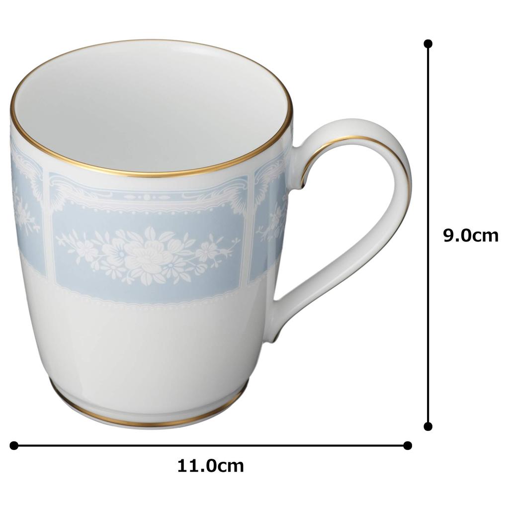Кружка Noritake 280cc Lace Wood Gold 2 шт. Синий тонкий фарфор (Парный набор) Р9755А/1507