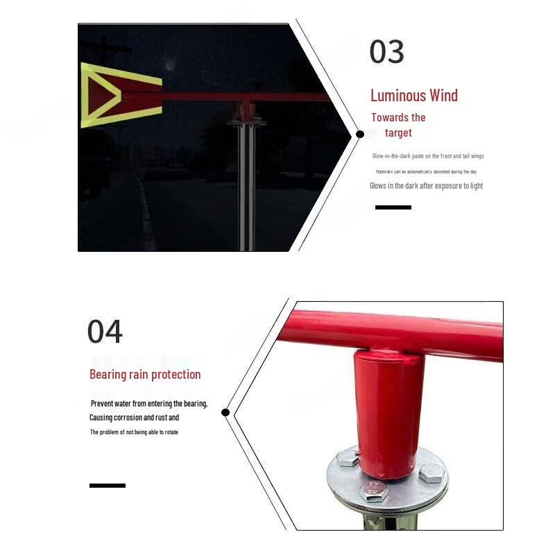 Outdoor Stainless Steel Luminous Weathervane & Anemometer