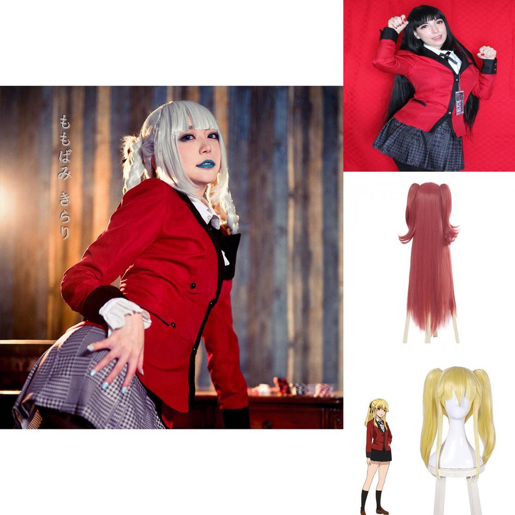 Kakegurui Джабами Юмэко Мэри Кирари Юмэми Руна Длинные Косплей Вечеринка Волосы Парики Ярких Цветов