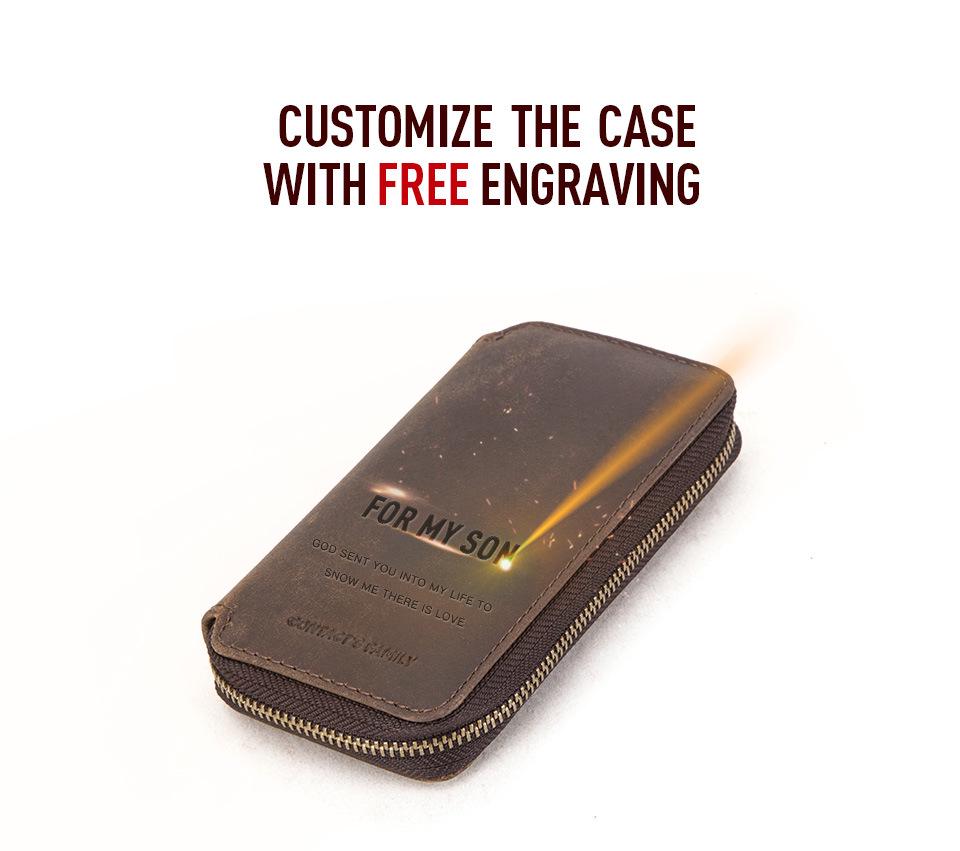 CONTACTS FAMILY Two-Piece Top Grain Cowhide Watch Pouch - Handmade Storage for Couple's Wristwatches