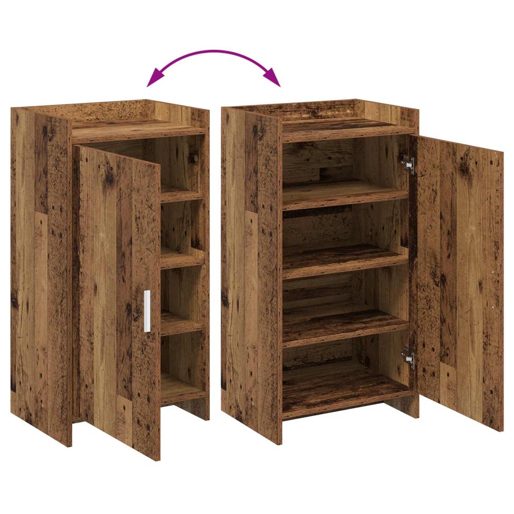 Shoe Cabinet with Storage Rustic Wood Finish 48 x 36 x 92 cm Engineered Wood