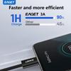 EAGET Кабель для быстрой зарядки 3A USB-A - USB-C, 66 Вт, 1 м/2 м, 48-жильный плетеный провод, скорость передачи данных 480 Мбит/с, совместим с устройствами Android