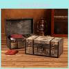 Retro Wooden Jewelry Storage Box With Lid For Cosmetics And Accessories Organization