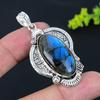Labradorite Gemstone Handmade 925 Sterling Silver Jewelry Pendant 2.25" U4K03