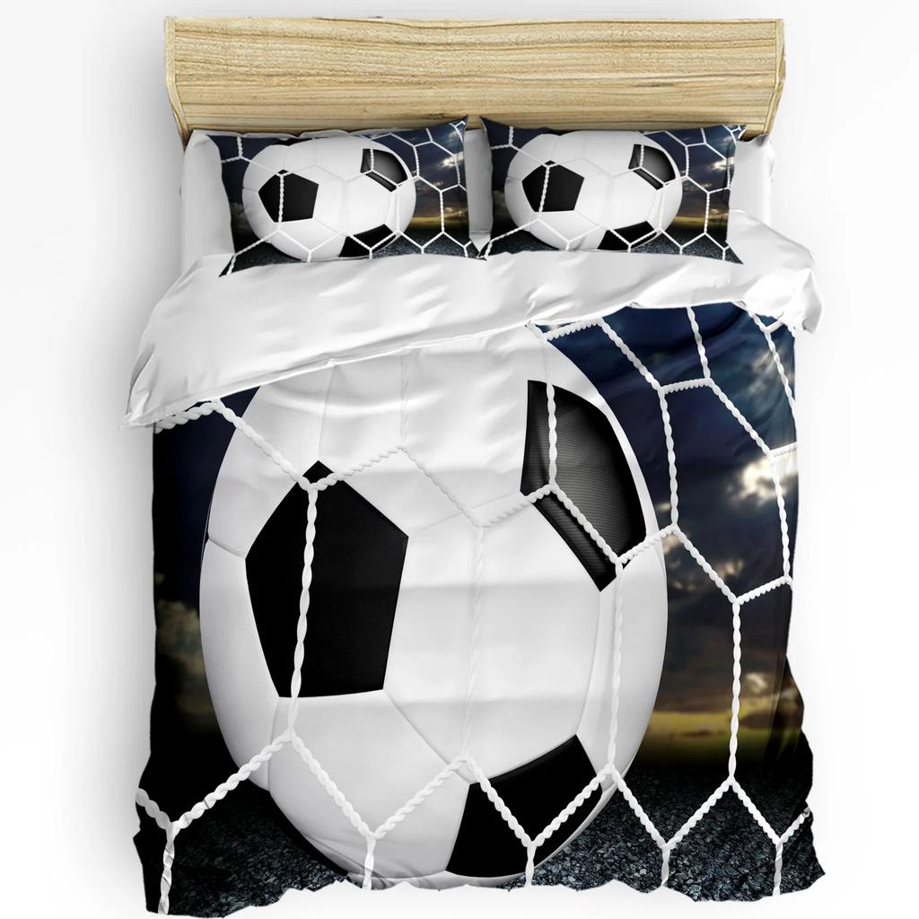 Soccer Football Game Printed Comfort Duvet Cover Pillow Case Home Textile Quilt Cover Boy Kid Teen Girl Luxury 3pcs Bedding Set