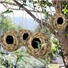 Natural Spherical Hummingbird Birdhouse Grass Bird Cage Hand Woven Bird Nest Reed Grass Bird Nest