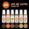 Peintures acryliques - AK Interactive - AK11613 - Set Couleurs Peau et Cuir - 6x17ml - Beige