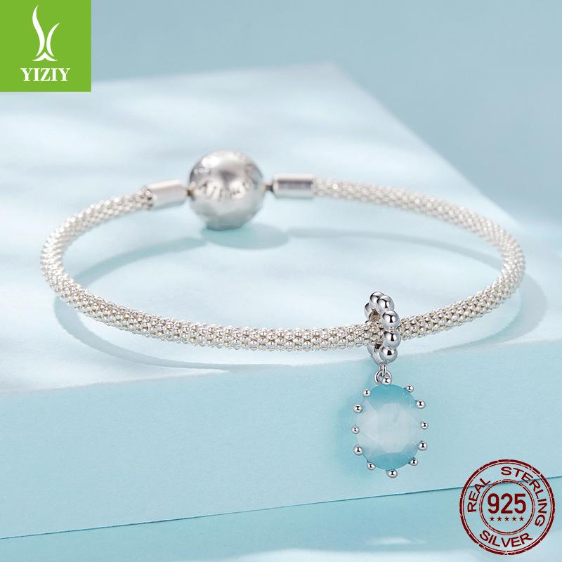 Светло-голубой леденец DIY подвеска ювелирные аксессуары мечта классическая крапановая закрепка S925 стерлинговое серебро бусины