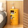 Round Bedside Table Nordic Plastic Bedside Cabinet for Bedroom Small Side End Table Nightstand Storage Locker