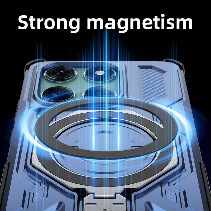 KEYSION Противоударный магнитный чехол для Motorola Edge 60 Fusion 5G с подставкой-кольцом для просмотра в вертикальном положении, задняя крышка для телефона MOTO Edge 60 60S 5G