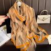 Fashion Silk Scarf Women Foulard Thin Stoles Beach Travel Tippet Floral Long Veil Shawl Luxury Scarves Soft Premium Pareos