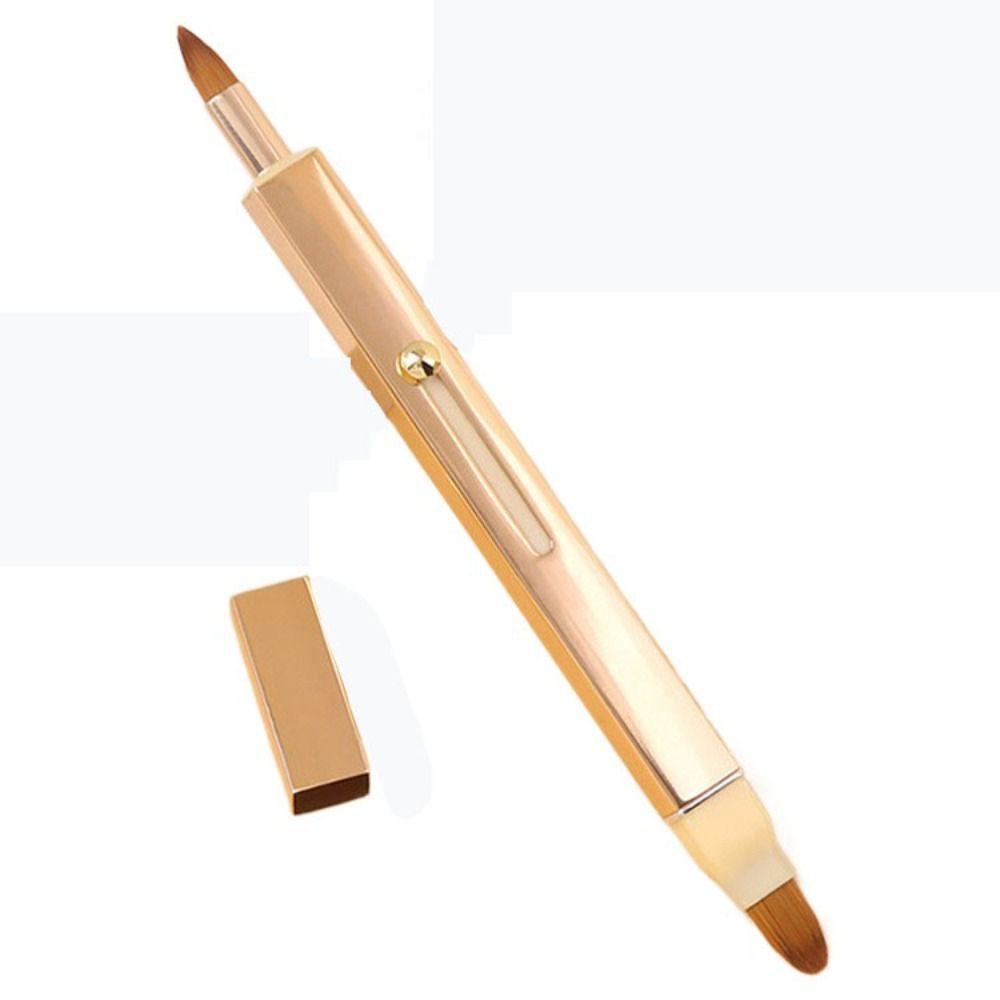 Алюминиевая выдвижная кисть для губ/бровей Золотистая&Черная&Красная&Розовая Двусторонняя кисть для помады Женщины