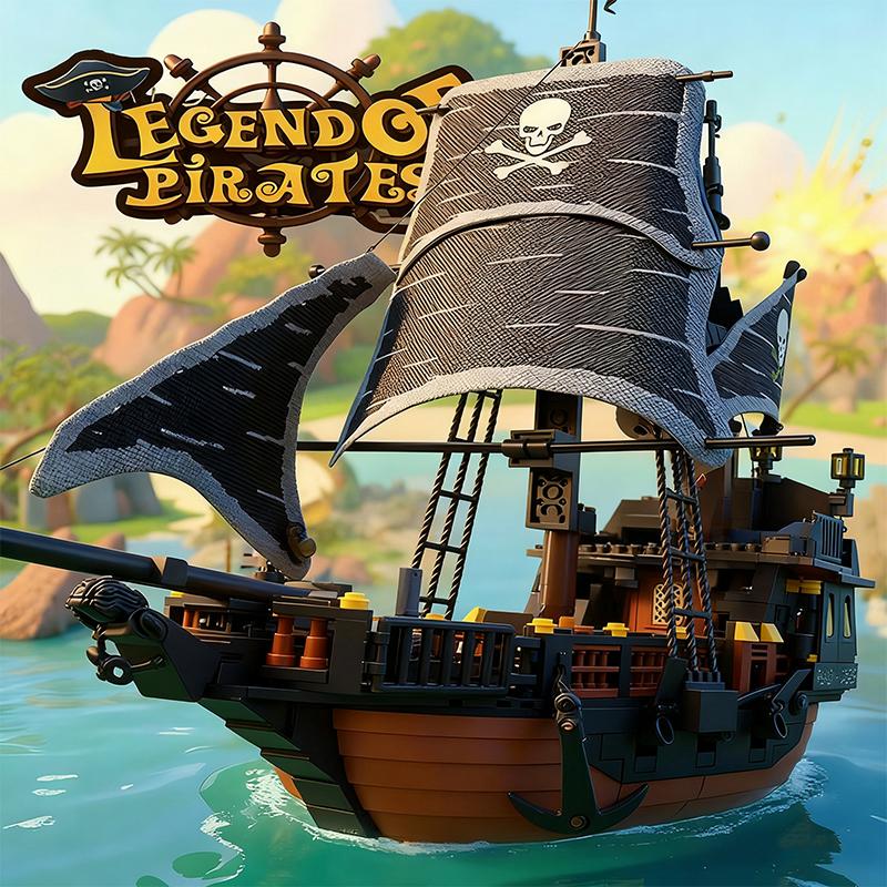 Конструктор Гигантский Пиратский Корабль Средневековый Скелет Корабль-Призрак Модель Детские Игрушки Настольное Украшение Рождественский Праздничный Подарок