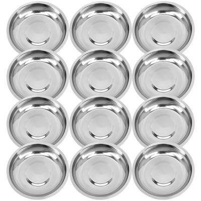 12 шт. тарелки из нержавеющей стали, миски для приготовления пищи, окунания, маленькие металлические чашки для соуса, кухонное смешивание