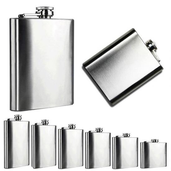 Stainless Steel Hip Liquor Whiskey Alcohol Flask Cap