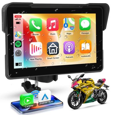 HD Водонепроницаемый Сенсорный Мотоциклетный Монитор CarPlay с Беспроводным CarPlay Android CarPlay GPS Android Bluetooth и Портативный Экран CarPlay для