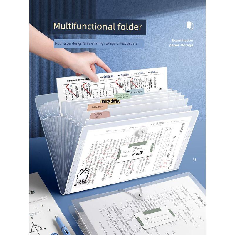 Pupils Transparent Insert Test Paper Organize Fantastic Middle School Students Book Clip Classification Cartoon Folder Paper Info Booklet Buggy Bag