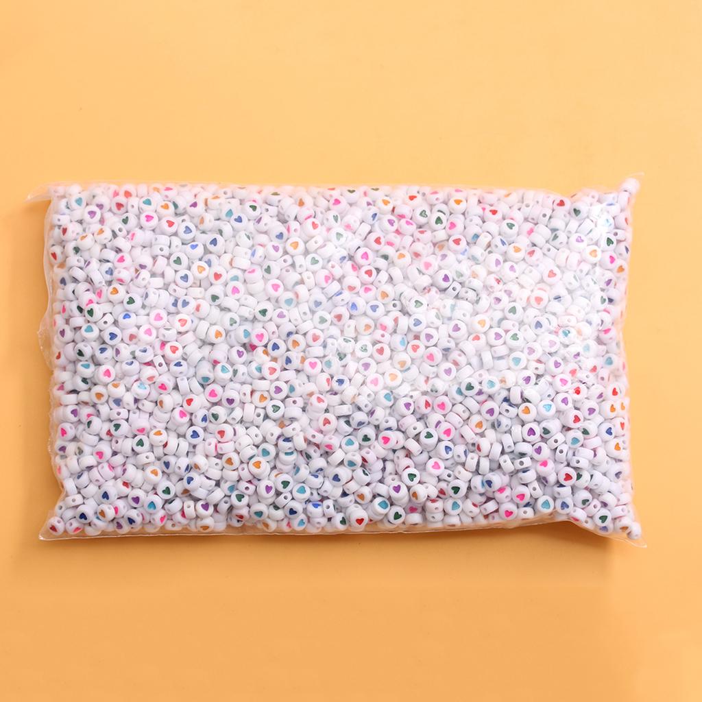 500 г, около 2500 шт., ювелирные аксессуары, 7 мм, акриловые бусины, ожерелье, браслет, свободные бусины-разделители «сделай сам», в форме сердца