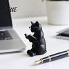 3D-печатная фигурка кошки Читающая фигурка Декоративное украшение с утяжеленным противоскользящим основанием Книга Интеллектуальная статуэтка Очки для стола Книжной полки