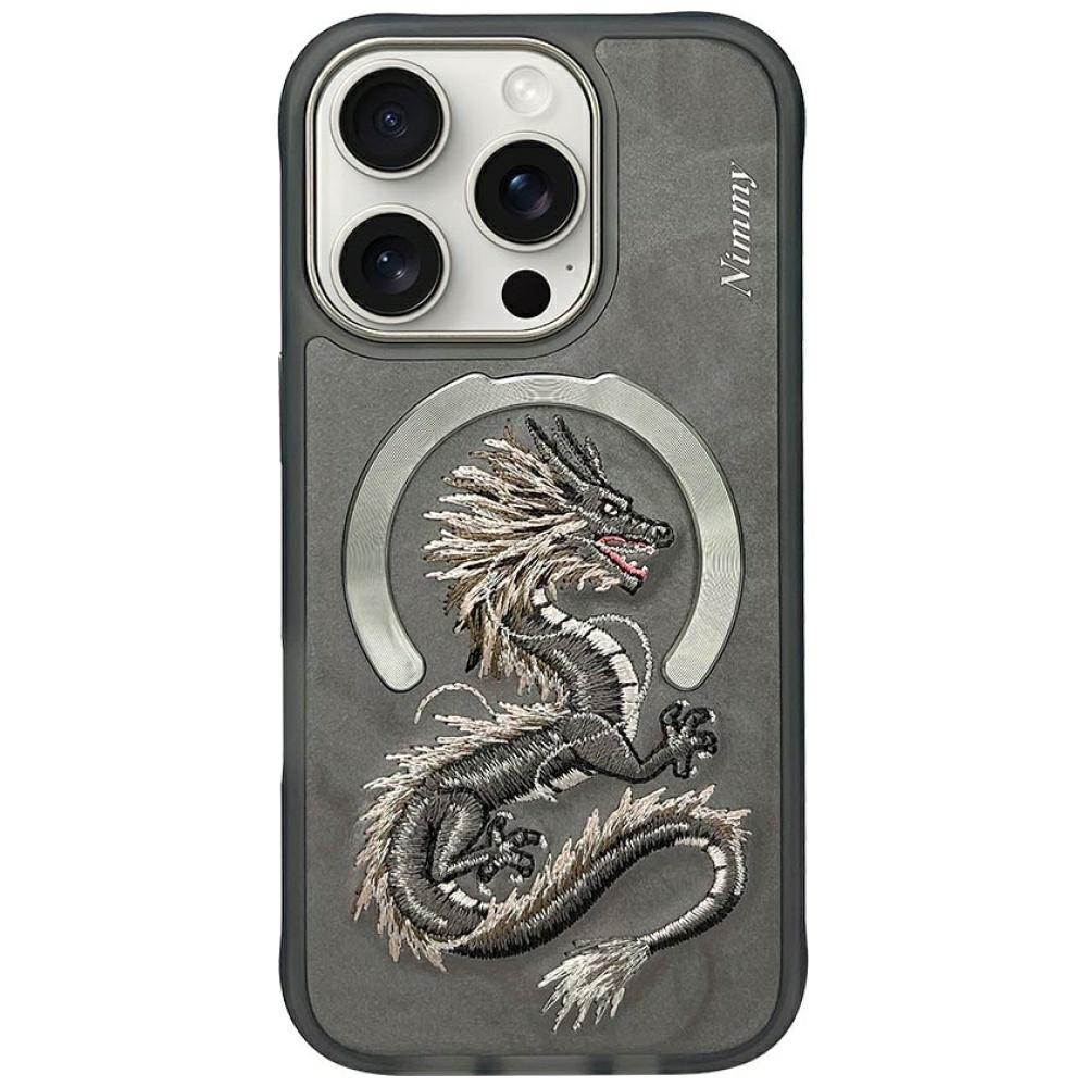 Etui do iPhone 16 Pro Nimmy Dragon MagSafe Szare
