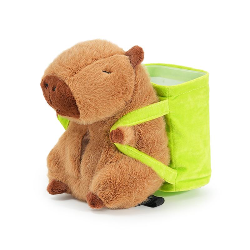 Capybara Plush Cartoon Car Tissue Box Trash Bin Armrest Storage