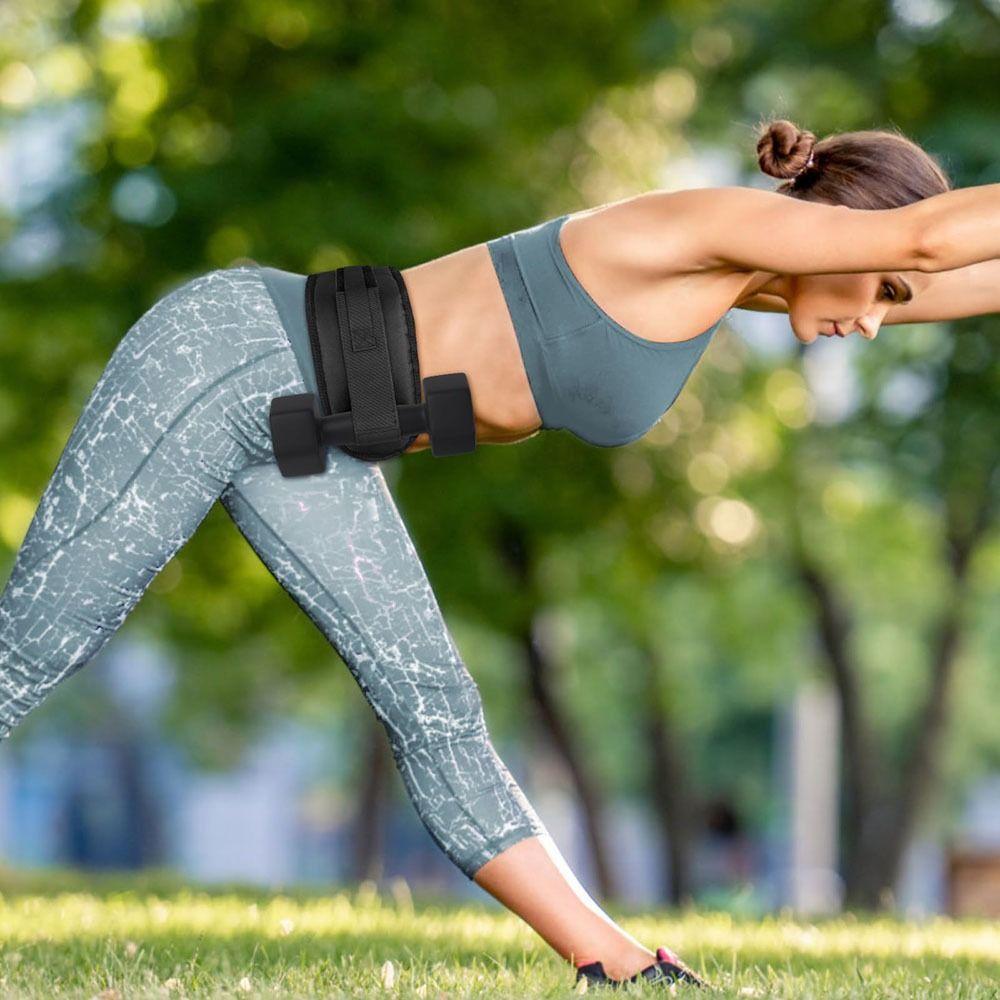 Non-Slip Grip Heavy-Duty Dumbbell Band Adjustable Waist Hip Thrust Pad Weightlifting Strap  Gym