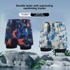 Men's Quick-Dry Double-Layer Loose-Fit Printed Swim Trunks