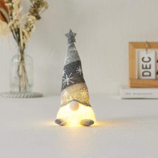 Светящееся Рождественское украшение Гном Мини Рождественская плюшевая фигурка гнома Светящаяся шведская кукла Томте для зимнего настольного декора