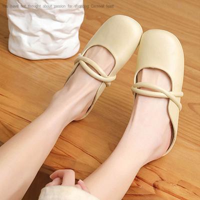 Летние женские мюли, повседневные пляжные тапочки, мягкие нескользящие домашние тапочки из ПВХ, туфли на плоской подошве с круглым носком, пластиковые сандалии