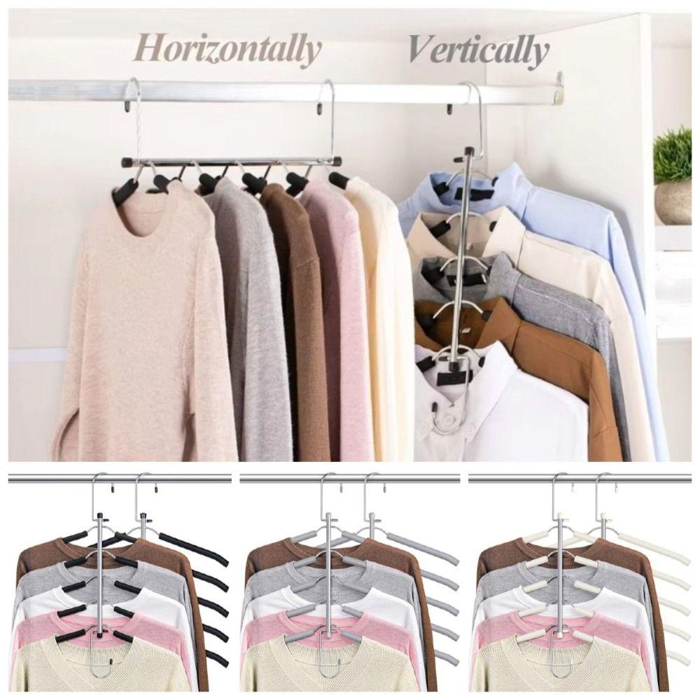 5 in 1 Multi-Layer Hanger Heavy-Duty Closet Organizer Hanging Closet Hanger Bedroom