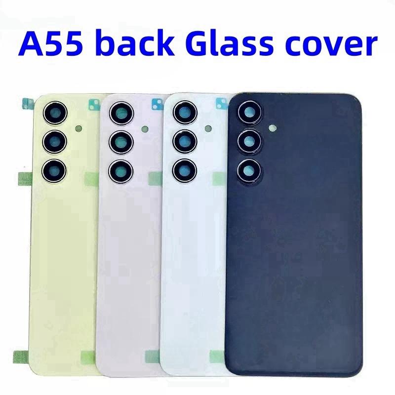 Заднее стекло задняя крышка для Samsung Galaxy A55 SM-A556B/DS A556U A5560 крышка аккумулятора Корпус Крышка Ремонтные детали Дверца аккумулятора