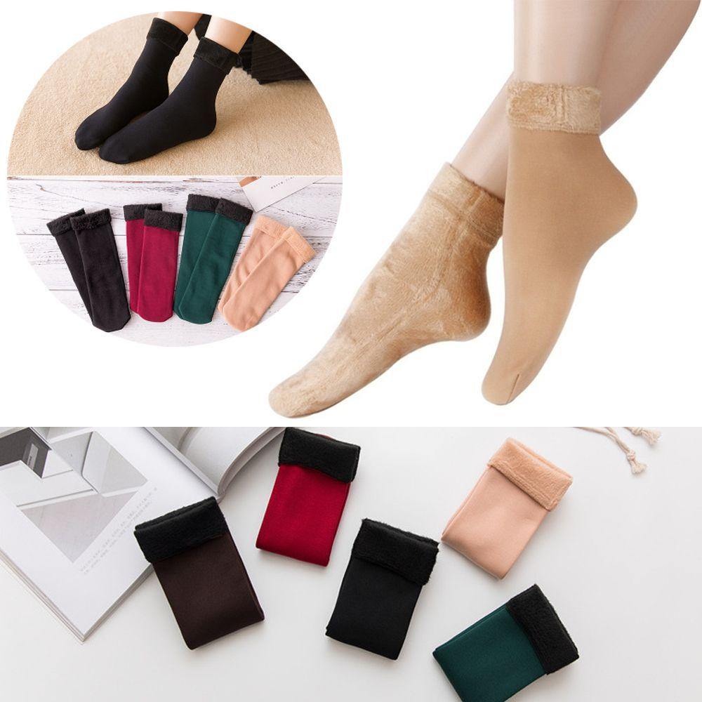 Seamless Thermal Wool Cashmere Velvet Floor Hosiery Sleeping Socks Thicken Snow Socks