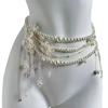 Модная многослойная цепочка на талию с кисточкой в виде цветка, винтажная жемчужная цепочка на талию для женщин, девушек, цепочка для тела, аксессуары для одежды, подарки
