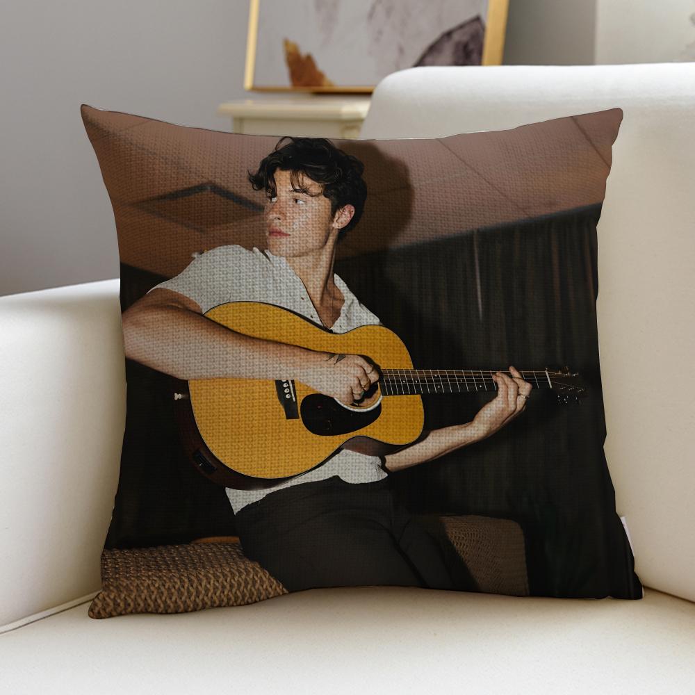 Charming SShawn MendesS Cushion Cover Breathable and skinfriendly linen pillowcase square removable and washable cushion