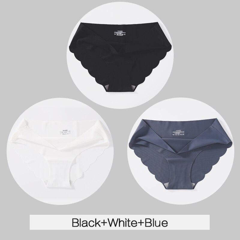 Женские трусики из ледяного шелка, 3 шт., M-XL, трусы с низкой посадкой, удобное женское бесшовное нижнее белье, сексуальные трусы, женское нижнее белье