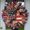 Independence Day Wreath 4th of July Front Door Wreath Handmade Patriotic Flag Garland Festival Celebration Decor USA Party Supplies