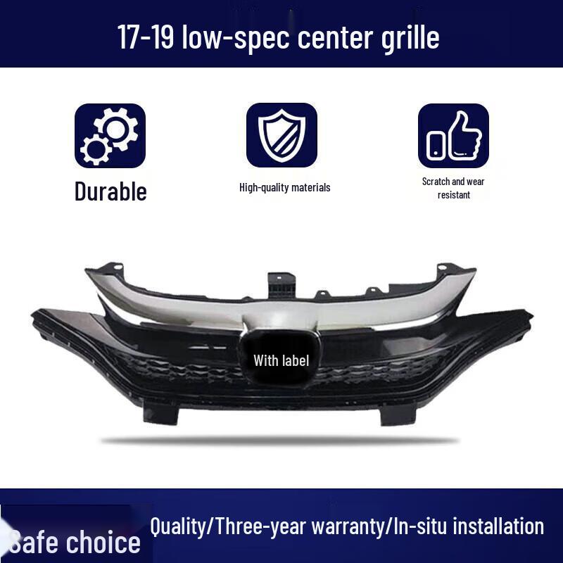 Fits Honda 2014-2019 Fit Front Middle Grille with Heat Dissipation Mesh Assembly