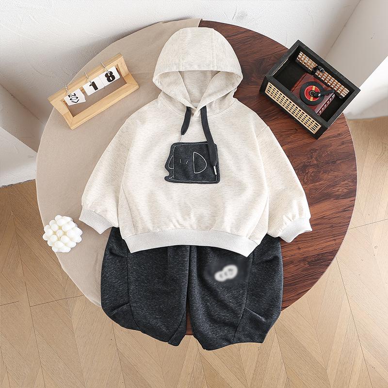 Новый весенне-осенний комплект детского свободного худи - корейский стиль для мальчиков