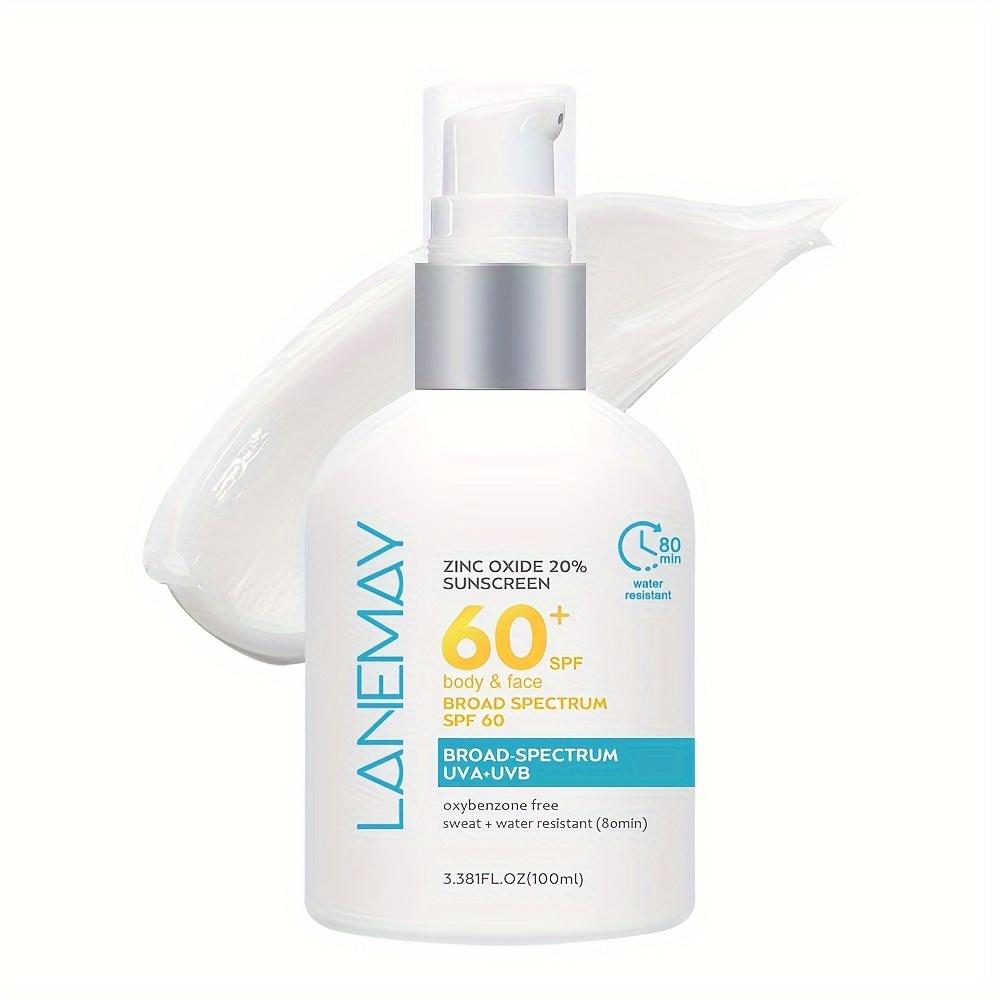 SPF60+ Daily Sun Protection Broad Spectrum - Hydroxy Acid and Vitamin E, Fast Absorption, Waterproof and Sweat-proof, Sunscreen, Suitable for The Body
