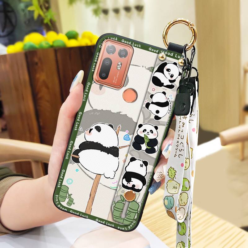 Wrist Strap Shockproof Phone Case For HTC Desire 20 Plus/D20+ Anti-dust Wristband Durable Soft Case Anti-knock Kickstand